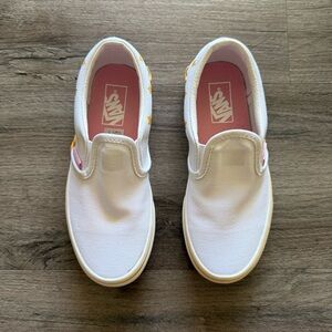 Vans kids white star slip-on shoes - size 13.5
